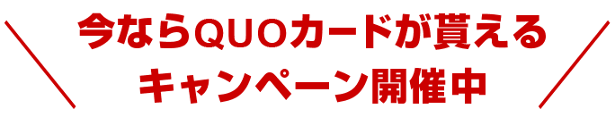 今ならクオカードが貰えるキャンペーン開催中