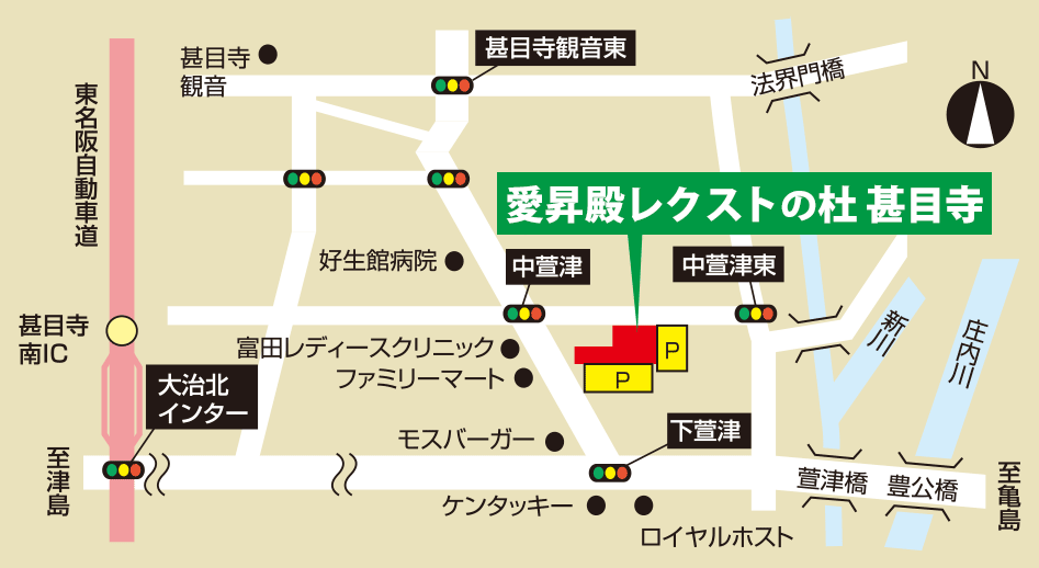 愛昇殿レクストの杜甚目寺地図